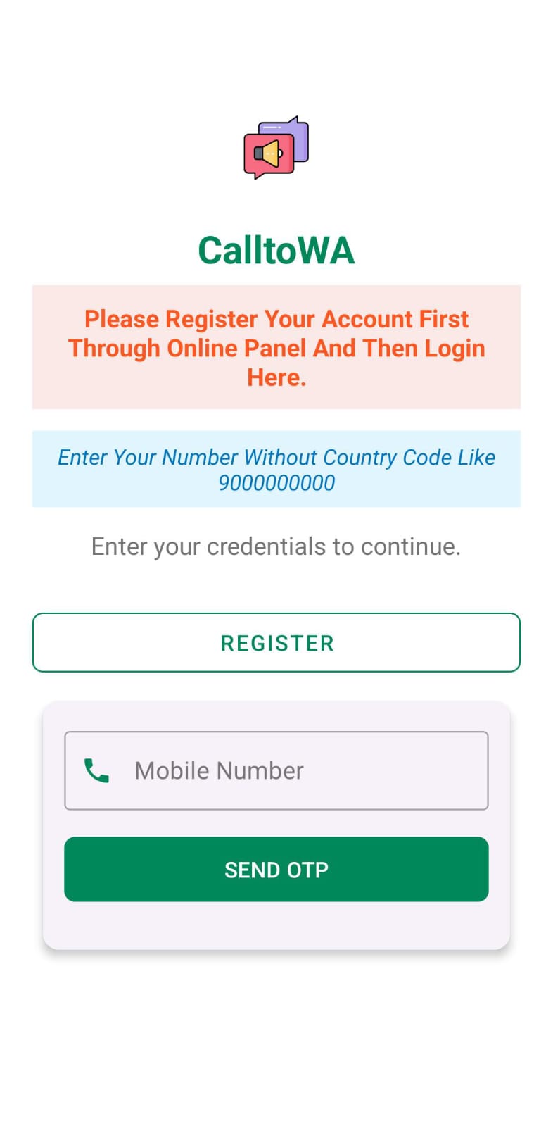Register on CallZup